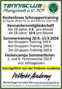 Unser Angebot - Tennistraining beim TCP